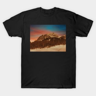 Sunset over the snowy mountains T-Shirt